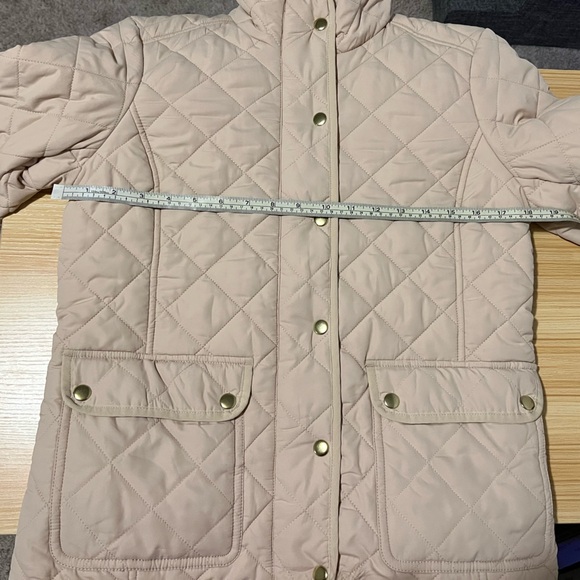 J.Crew Quilted Puffer Jacket Tan Gold Hardware Size Small | Classic Preppy Fall - Picture 10 of 11
